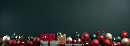 Banner for New Year's concept. Festive Christmas mood. Generative AIの素材