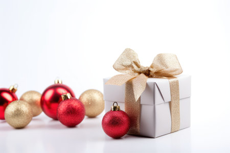 Christmas background with gift boxes. The concept of festive New Year's mood. Generative AIの素材