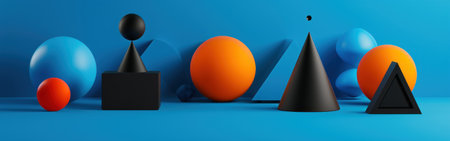 geometric shapes. Minimal abstract background. Trendy colors.の素材