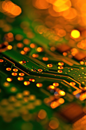 Close-up of electronic circuit board. Technology background. Macro.の素材