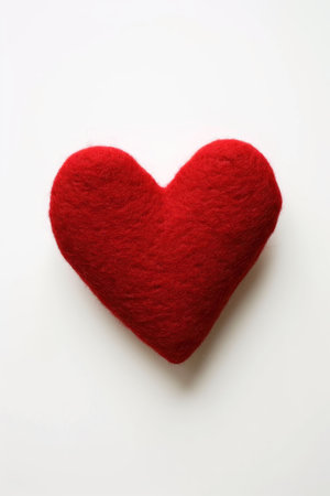 Red heart on a white background. Valentine's Day. Love.の素材