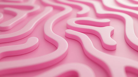 Curved pink lines intertwine to form a striking abstract pattern, showcasing a modern design that emphasizes fluidity and simplicity in art.の素材