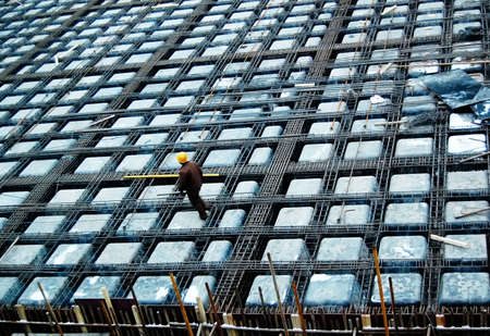 a builder on the constructing building