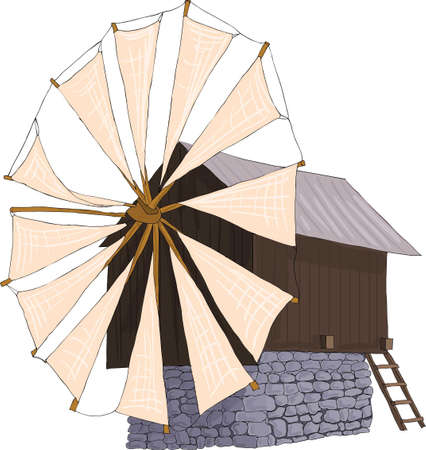 a wooden windmillのイラスト素材