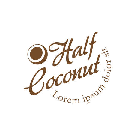 Elegant Logo design with Half Coconut ideaのイラスト素材