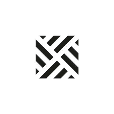 Logo design with woven icon, black and whiteのイラスト素材