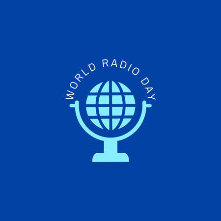 logo design of World radio day for poster, banner or any designのイラスト素材