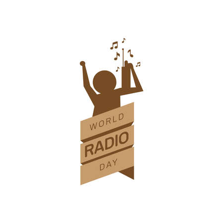 logo design of World radio day for poster, banner or any designのイラスト素材
