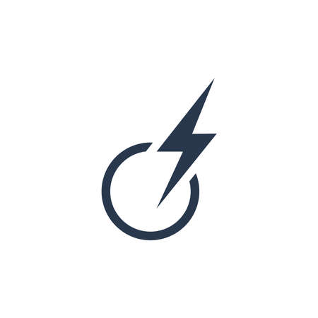 Logo Design Concept with initial letter and Thunder Flash Light Iconのイラスト素材