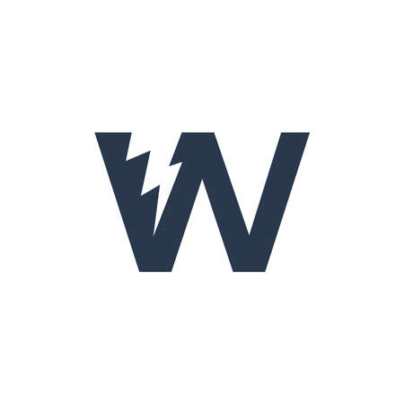Logo Design Concept with initial letter and Thunder Flash Light Iconのイラスト素材