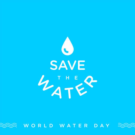 vector illustration about annual celebration - world water day, march 22 for poster, banner or any designのイラスト素材