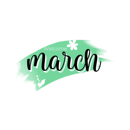 Quote about march month, spring time quote. Perfect design for greeting cards, posters, T-shirts, banners, print invitations, or any designのイラスト素材