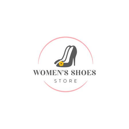 Woman shoes logo design vector template. BeautIful shoes logo illustration.のイラスト素材