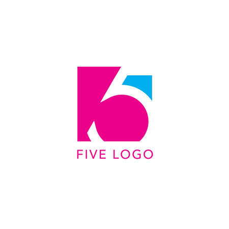 simple logo design concept with number fiveのイラスト素材