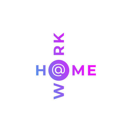 Coronavirus quarantine concept. Working from home typography. vector illustrationのイラスト素材