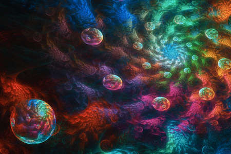 Awesome digital art paint in series. Background consists of fractal color texture and is suitable...