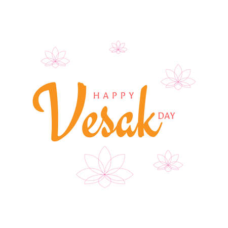 A Greeting Design About Happy Vesak Day or Buddha Purnima . Vesak is a holiday traditionally observed by Buddhists and some Hindus in South and Southeast Asiaのイラスト素材