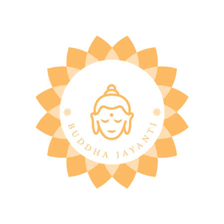 A Greeting Design About Happy Vesak Day or Buddha Jayanti or Birthday of the Buddha. Vesak is a holiday traditionally observed by Buddhists and some Hindus in South and Southeast Asiaのイラスト素材