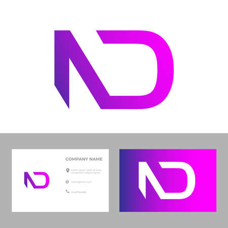 Elegant Letter ND Logo design Concept for business or company logoのイラスト素材