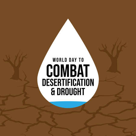 World Day to Combat Desertification and Drought banner with Desert texture background vector design.のイラスト素材
