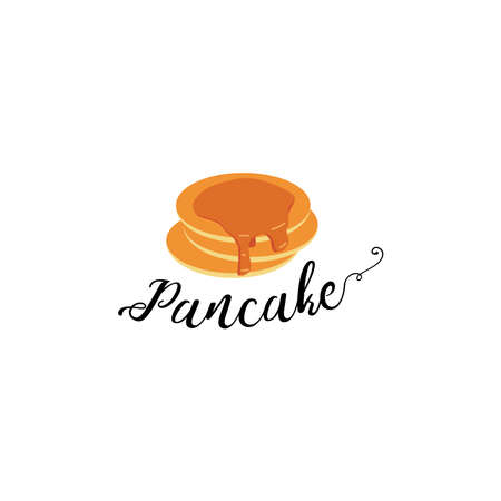 Logo design concept about pancake in vector file. vintage bakery logo Ideas. Inspiration logo design. Template Vector Illustration. Isolated On White Backgroundのイラスト素材