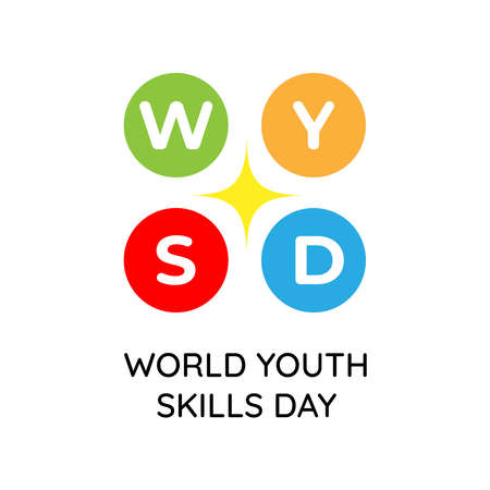 Design for celebrating World Youth Skills Day in Vector Illustration. 15 Julyのイラスト素材