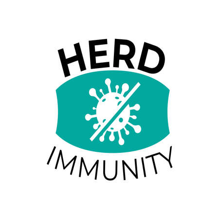 Heard immunity logo icon for New normal lifestyle concept.のイラスト素材