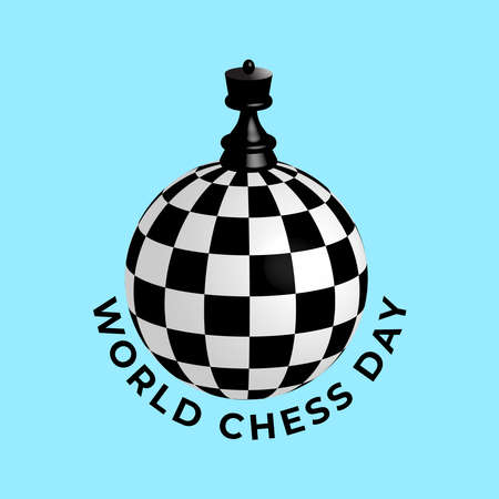 Vector illustration about chess tournament, match, game. Use as advertising, invitation, banner, poster. International Chess Day.のイラスト素材