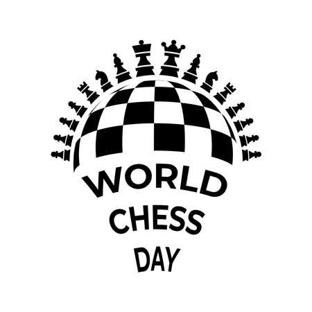 Vector illustration about chess tournament, match, game. Use as advertising, invitation, banner, poster. International Chess Day.のイラスト素材