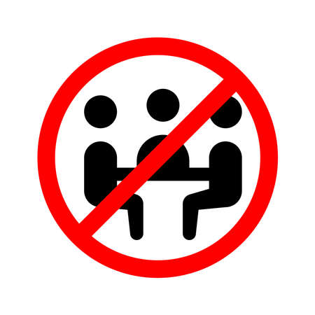 Social distancing avoid crowds icon. Coronavirus or covid-19 protection concept. no meeting avoid. No gathering in group iconのイラスト素材