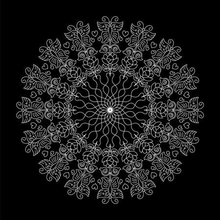 mandala colorful vintage art, ancient Indian vedic background design, old painting texture with multiple mathematical shapes. illustrationの写真素材