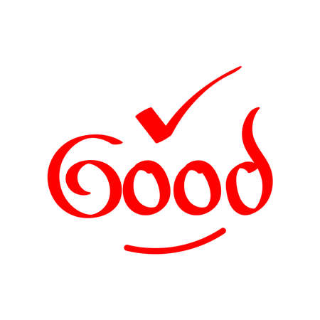 doodle text about good. Good Text Logotype Vector Templateのイラスト素材