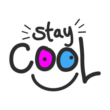 Doodle text about cool text in vector version. Doodle element for dialog.のイラスト素材