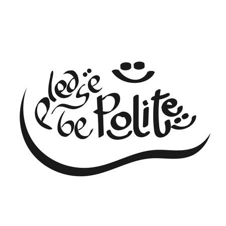 doodle text illustration about please be polite text concept in vectorのイラスト素材