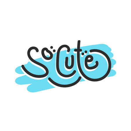 simple doodle illustration of So Cute text  in vectorのイラスト素材