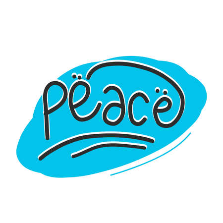 vector typography text about peace concept. simple doodle textのイラスト素材