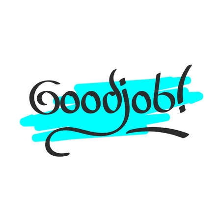 Doodle text about good job concept idea. vector illustrationのイラスト素材