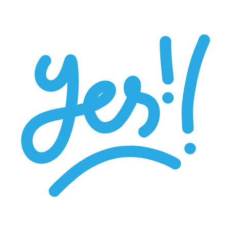 Yes !! - vector illustration, stylish print for t shirts, posters, cards and prints with signs and doodle elements.のイラスト素材
