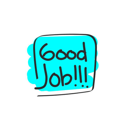 Doodle text about good job concept idea. vector illustrationのイラスト素材
