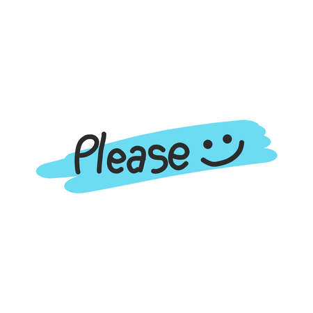 simple doodle  about please text in vector illustrationのイラスト素材