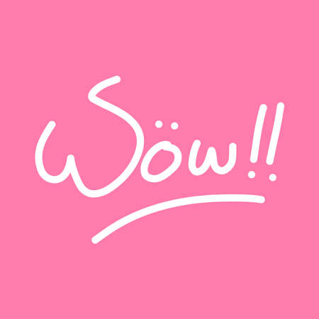 simple doodle text illustration about WOW. Cartoon Wow Explosionのイラスト素材