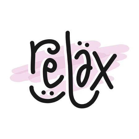 Modern vector lettering. Inspirational hand lettered poster. Printable calligraphy word. T-shirt print design. Relaxのイラスト素材