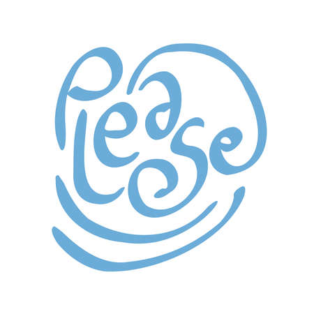 simple doodle  about please text in vector illustrationのイラスト素材