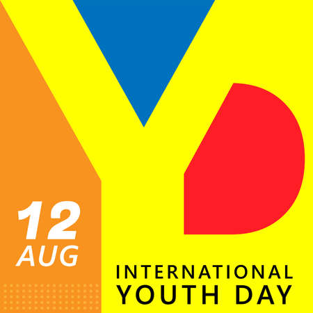 Design for celebrating International youth day event. August 12. Campaign vector illustration with...