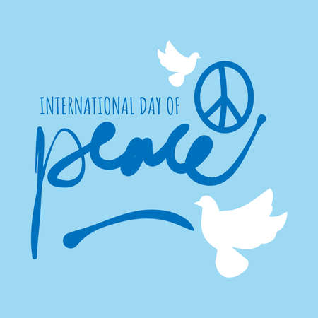 Design for celebrating international day of peace. happy world peace day greeting. vector illustrationのイラスト素材