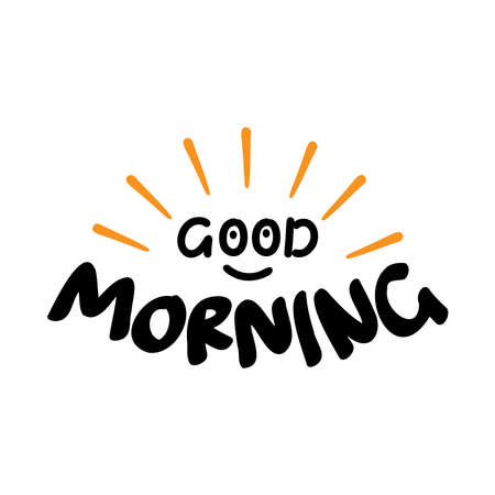 Good Morning Sunshine Nice Vector Calligraphy Lettering Motivation Phrase Poster Design. doodle vector illustrationのイラスト素材