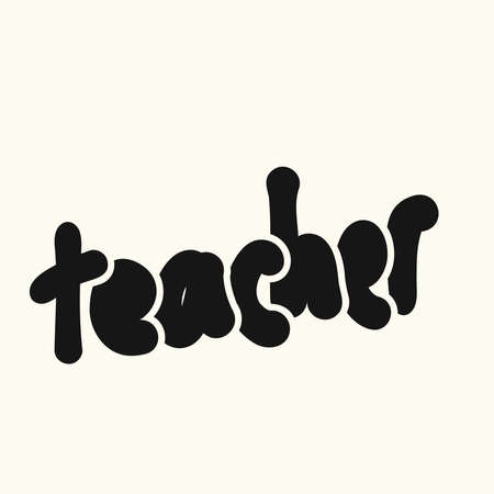 Happy teacher's day vector illustration. Hand painted lettering phrase.のイラスト素材