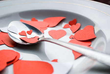 broken heart illustration with eating the heart love shape paper concept. a concept for mental healthの写真素材