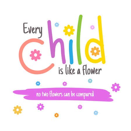 Happy Children's Day greeting card. Doodle letters on white background with child style. Vector illustrationのイラスト素材