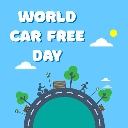 Design for world car free day awareness event. 22 Septemberのイラスト素材